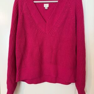 a new day Bright Pink V-Neck Sweater